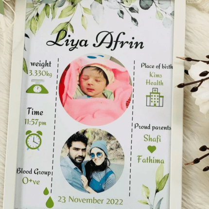 Custom Baby Photo Frame | Birthday Frame (8 x 12 Inches) - Gen Vastra (Design 5)